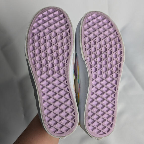 VANS Unicorn Shoes For Little Girl Size 1 Purple And White - Picture 6 of 8